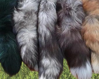 Real Fox Fur Tail Keychain: Fashion Bag Tassel (40/50 cm)