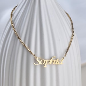 Custom Name Necklace, Name Plate Necklace, 18k Gold-Plated, Custom Name Necklace, Bridesmaid Gift, Gift For Her, Christmas Gifts, Mom.