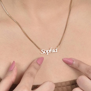 Custom Name Necklace, Custom Nameplate Necklace, 18K Gold-Plated Jewelry, Bridesmaid Gift, Christmas Gift, Birthday Gifts, Gift for Her,Gift