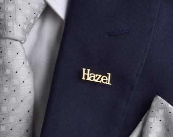 Custom name brooch, Enamel pins, initial lapel pins, Monogram Dress Brooch, Name Lapel Pin, Bridesmaid Gift, Gift For Him, Gift For Her.