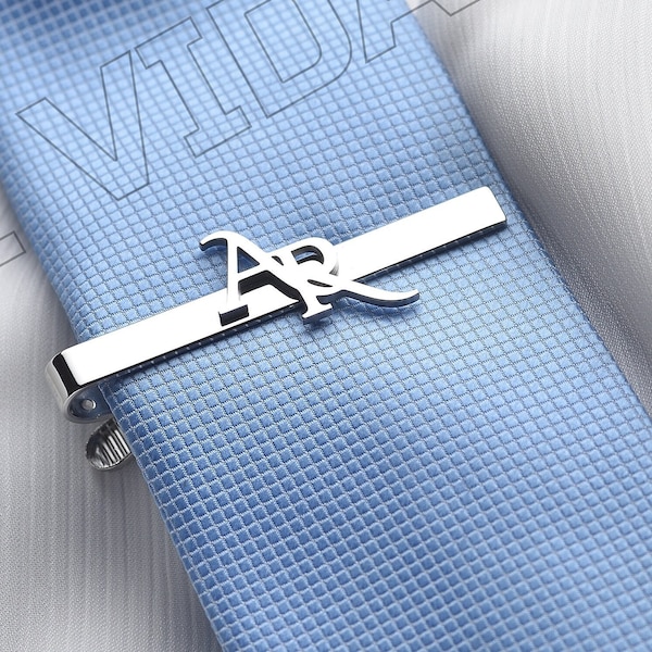 Clip de corbata personalizado - Clip de corbata de boda - Clip de corbata con iniciales - Clip de corbata de Navidad - Gemelos Regalos para hombres - Regalos para padrinos de boda - Regalos de Navidad.