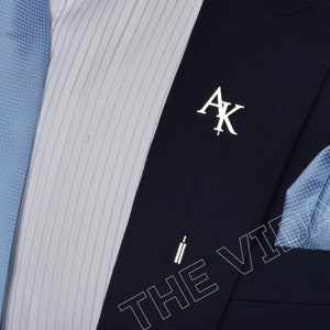 Custom Initial Lapel Pin: Stainless Steel Groomsmen Gift