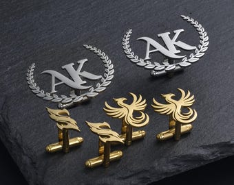 男性用カスタム ロゴ カフスボタン、パーソナライズされた会社ロゴ カフスボタン、企業ギフト、花婿の付添人カフスボタン、新郎への結婚祝い、カフスボタン。