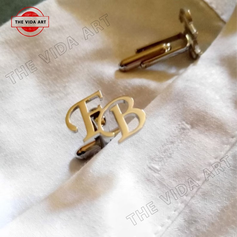 Custom Initial cufflinks For Groomsmen, Initial Cufflinks For Weddings, Wedding Gifts For Him, cufflinks for men Gift For Him, Gift For Dad. zdjęcie 8