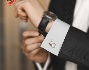 Gemelos personalizados para propuesta de padrinos de boda, gemelos de boda, gemelos iniciales, regalos personalizados para padrinos, regalo para él, regalos de Navidad