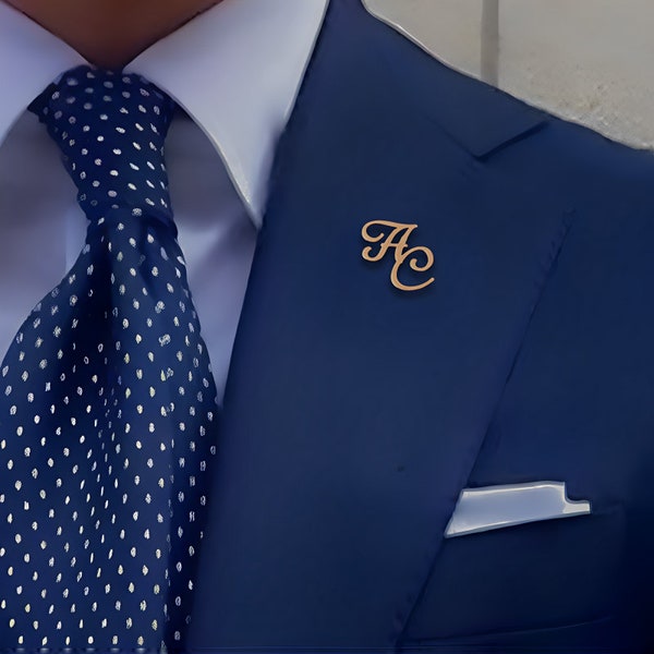 Personalisierte Initialen Revers Pin, Groomsmen Vorschlag Benutzerdefinierte Broschen, Hochzeitsgeschenke, Jubiläumsgeschenke, Weihnachtsgeschenke, Geschenk für ihn.