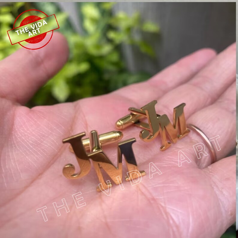 Personalisierte Manschettenknöpfe, Manschettenknöpfe mit Initialen, Manschettenknöpfe nach Maß, Sterling Manschettenknöpfe, Hochzeit Manschettenknöpfe, Groomsmen Vorschlag, Groomsmen Geschenke Bild 4