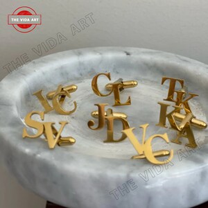 Gemelli personalizzati, gemelli iniziali, regali Groomsmen, gemelli di nozze dello sposo, gemelli con nome, regalo di nozze, gemelli per uomini regalo per lui immagine 6