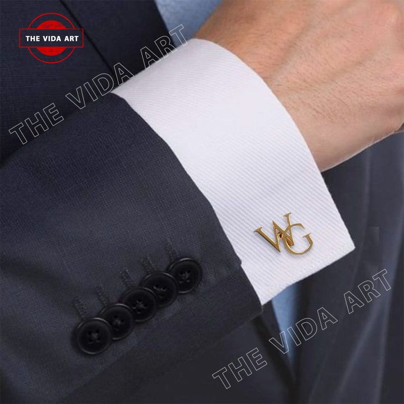 Custom Initial cufflinks For Groomsmen, Initial Cufflinks For Weddings, Wedding Gifts For Him, cufflinks for men Gift For Him, Gift For Dad. image 1