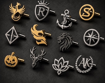 Custom Logo Cufflinks for Men, personalised Company Logo Cuff Links, Corporate Gift, Groomsmen Cufflinks, Wedding Gift for Groom, Cufflinks.