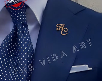 Personalisierte Initialen Revers Pin, Groomsmen Vorschlag Benutzerdefinierte Broschen, Hochzeitsgeschenke, Jubiläumsgeschenke, Weihnachtsgeschenke, Geschenk für ihn.