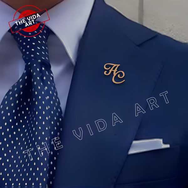 Personalisierte Initialen Revers Pin, Groomsmen Vorschlag Benutzerdefinierte Broschen, Hochzeitsgeschenke, Jubiläumsgeschenke, Weihnachtsgeschenke, Geschenk für ihn.