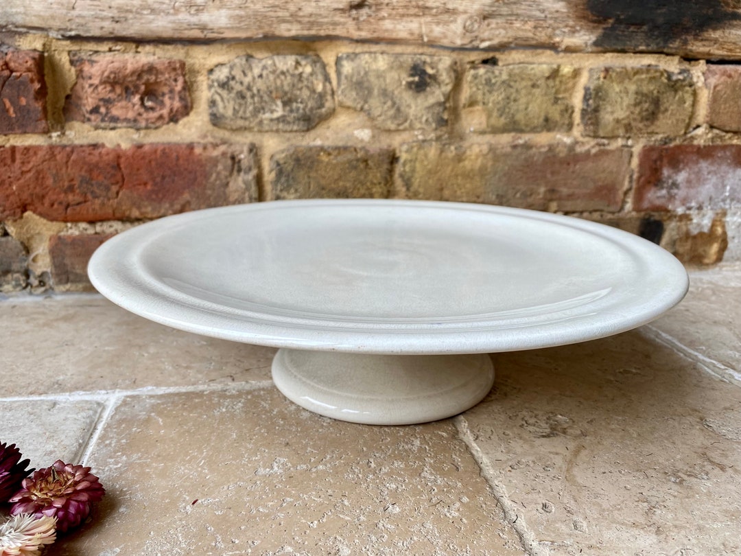 Antique Early 20th Century Extra Large Plain White Ironstone Patisserie