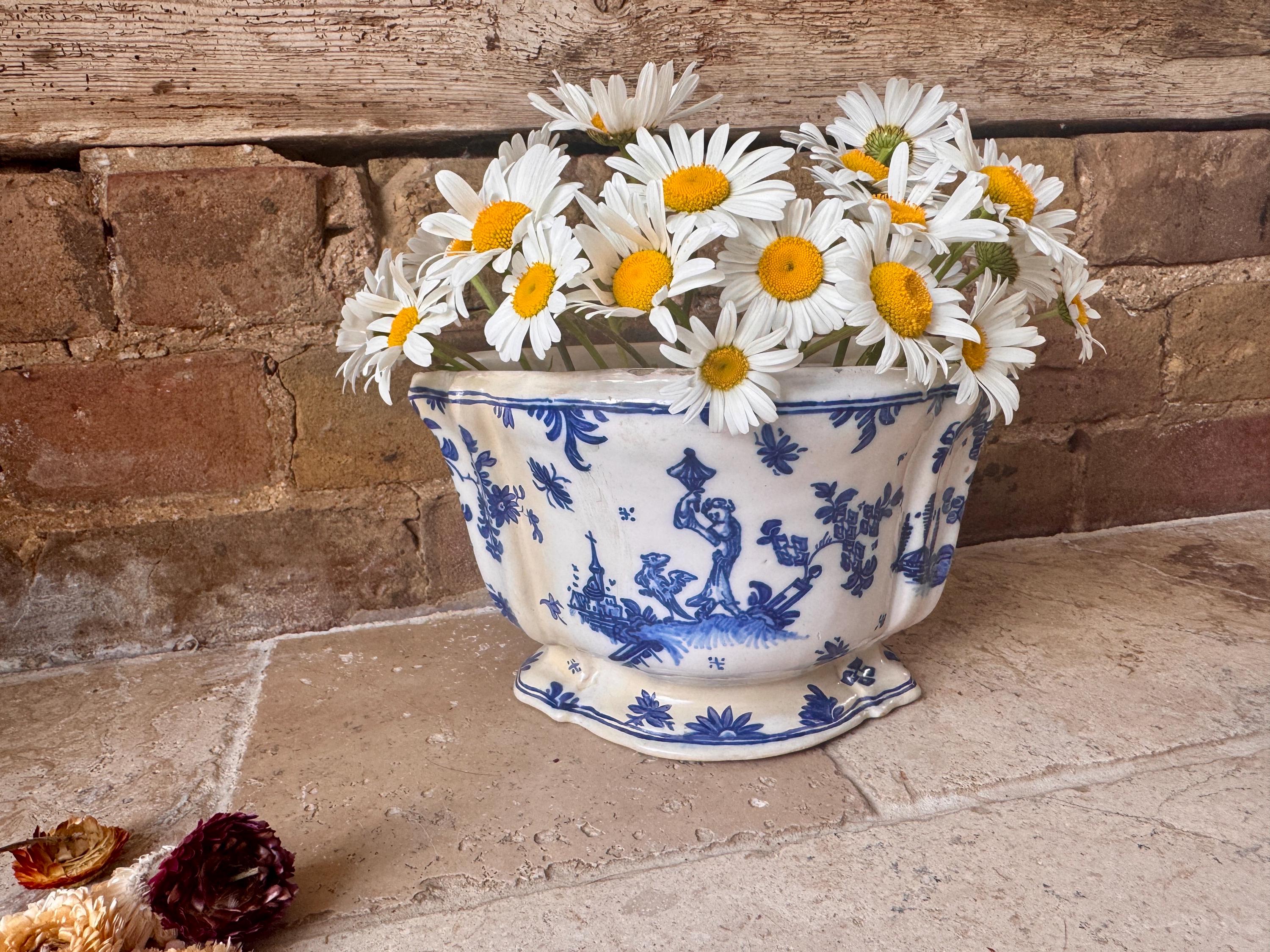 Antique French Blue Vase - Etsy