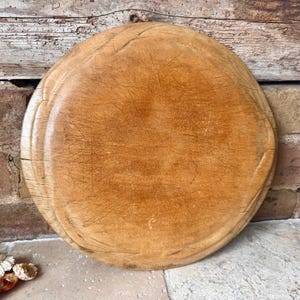 Carved English Breadboard: Antique Victorian, Rare Border with Layered Ribbons, Bread Board, Rustic Kitchenalia, US TARIFFS INCL