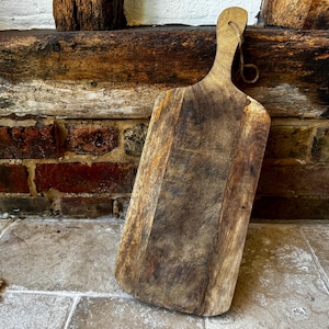 Antikes schweres Französisches Brotbrett aus dem frühen 20.Jh. | Hackblock oder Schneidebrett | Rustikale Vintage Küche