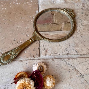Vintage Franse handspiegel: Art Deco, vintage decor, inclusief Amerikaanse invoerrechten.