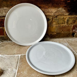 Antique French Extra Large White Ironstone Serving Platter | Whiteware Ceramic Large Circular Plate