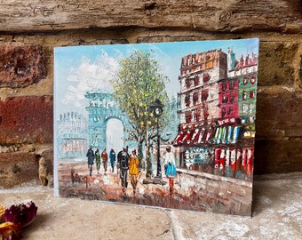 アンティーク フランス風景油絵 19世紀 署名入り バルビゾン派