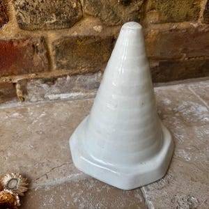 Rare Antique 19th Century White Ironstone Steeple Jelly or Blancmange Mould | 1800s English Lage Jello Mold Possibly Copeland | Kitchenalia