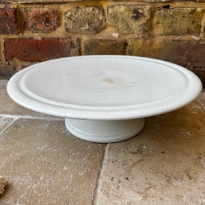 Antique 19th Century Extra Large Plain White Ironstone Patisserie Stand | Dutch Ironstone Cake or Display Stand by Societe Ceramique