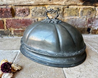 Antike viktorianische Zinn Extra Große Lebensmittel Cloche: Dekorative Kitchenalia, US TARIFE INBEGRIFFEN