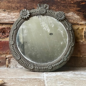 Rustic French Early 20th Century Decorative Wall Mirror | Antique Metalwork Mirror | French Country Style Decorative Interior