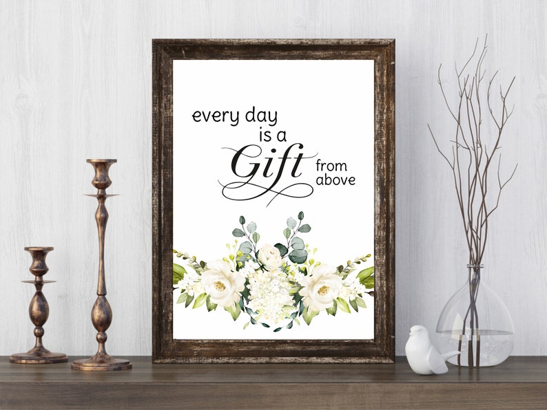 Christian Art Every day is a gift from above Bible Verse Wall Etsy