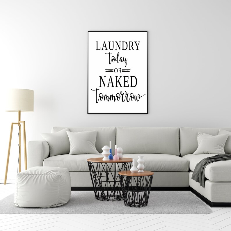 Waschküche Dekor Wäsche heute oder nackt morgen lustige Wäsche | Etsy