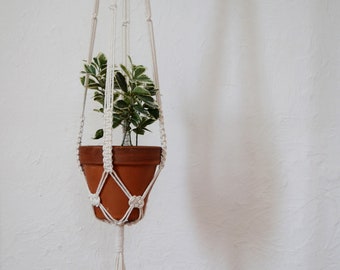 PURE // Suspension en macramé _ Porte-plante en coton