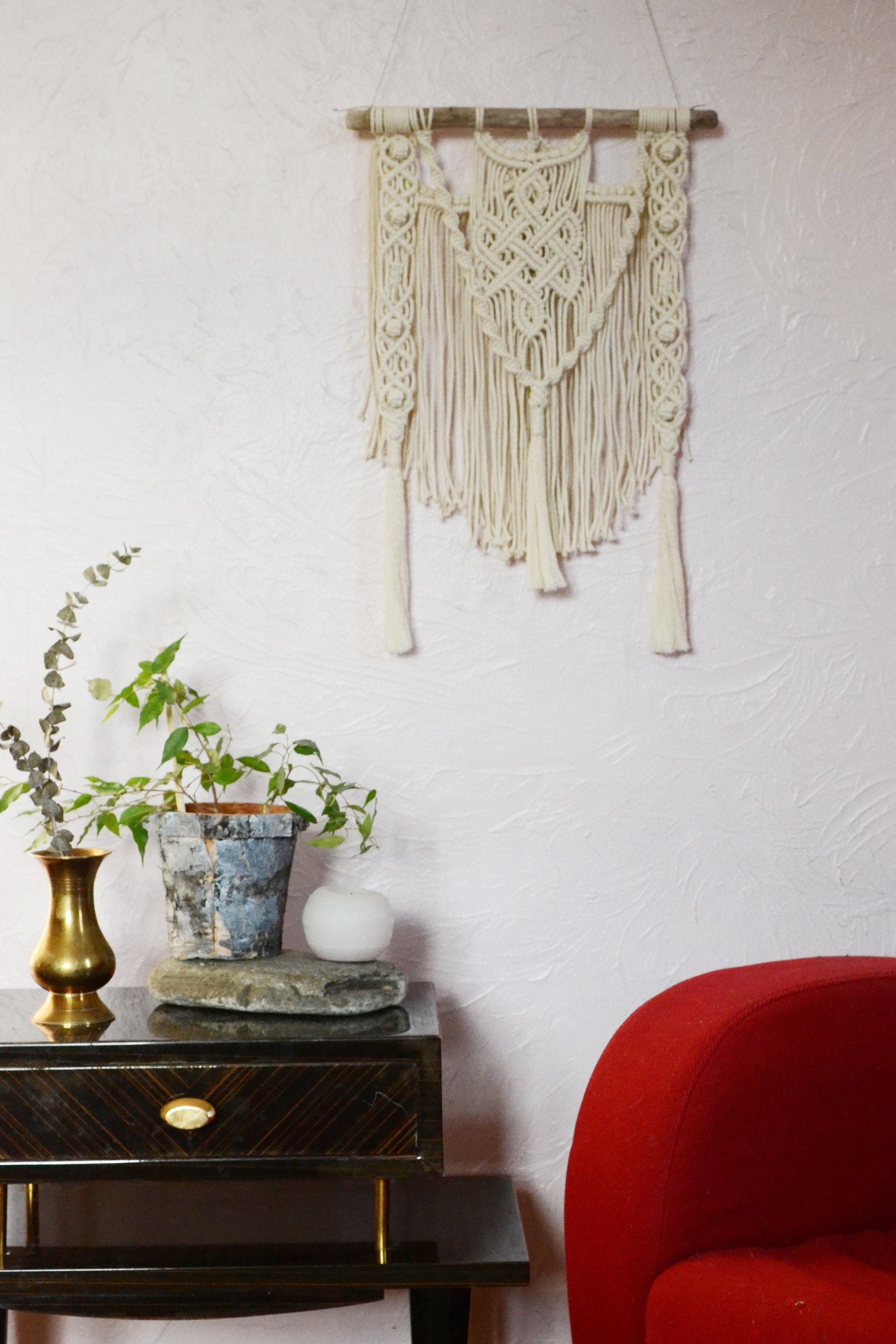 Vega // Tenture Murale Unique en Matériaux Naturels