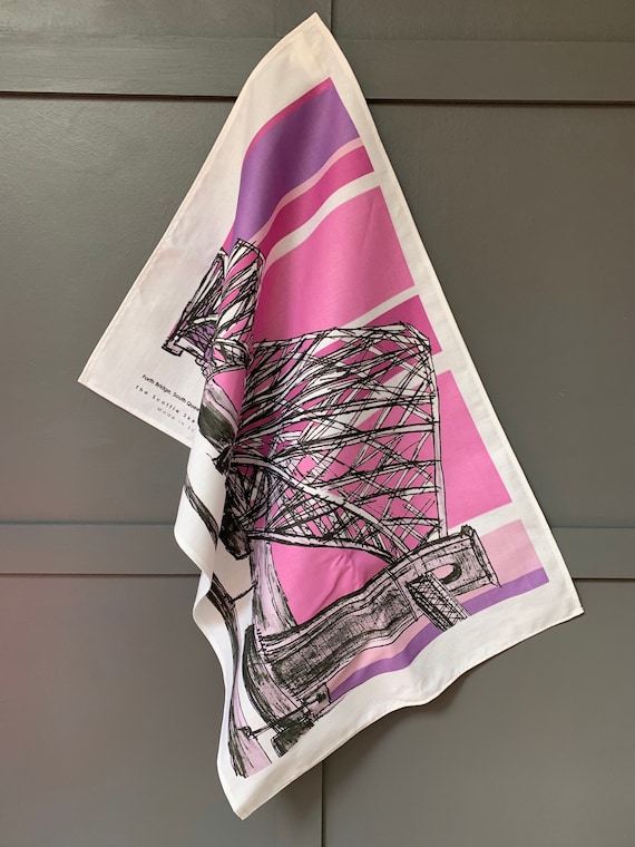 Forth Bridge South Queensferry Tea Towel Thistle Etsy