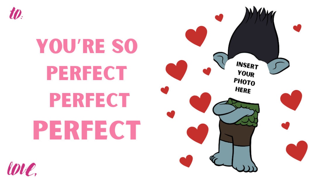 Trolls Inspired Valentines Day Printable - Etsy