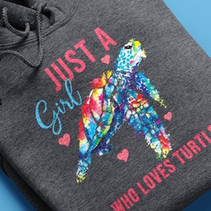 Sudadera con capucha de tortuga marina de acuarela: Solo una chica que ama las tortugas
