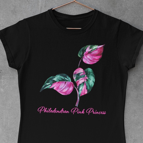 Watercolor Philodendron Pink Princess, Botanical shirt, Exotic Plant Shirt, House Plant Shirt, Gardening Shirt, Botanical t shirt, UNISEX