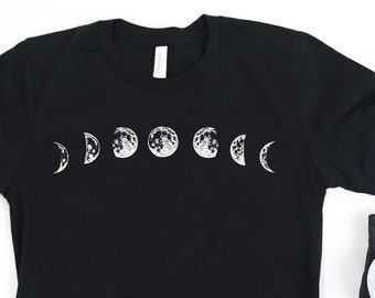 Moon Phases Shirt, Moon Shirt, Womens Shirt, Cute Shirts, Hippy Shirt, Moon shirt graphic tee, Moon phases graphic shirt, Lunar