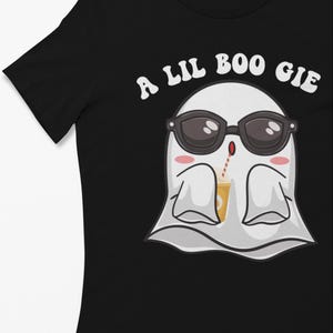 Funny Halloween Ghost T-Shirt, A Lil Boo Gie, Boujee Ghost Pun