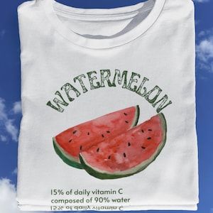 Vintage Watermelon Shirt, Art Graphic Fruit Shirt, Vintage Fruit Shirt, Farmers Market Top, Cottagecore Gift for Her Him, Foodie Shirt