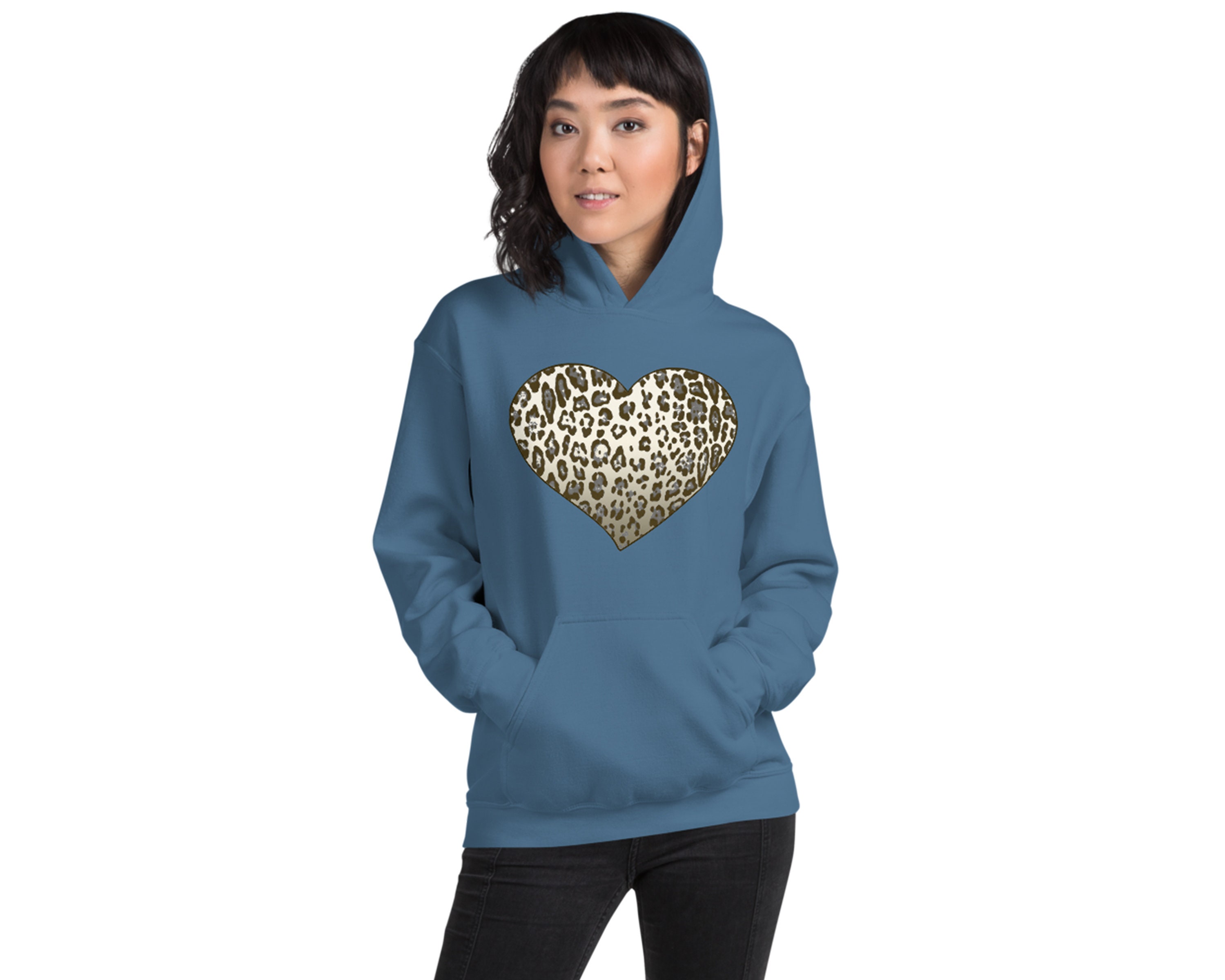 Leopard Heart Sweatshirt Heart Hoodie 