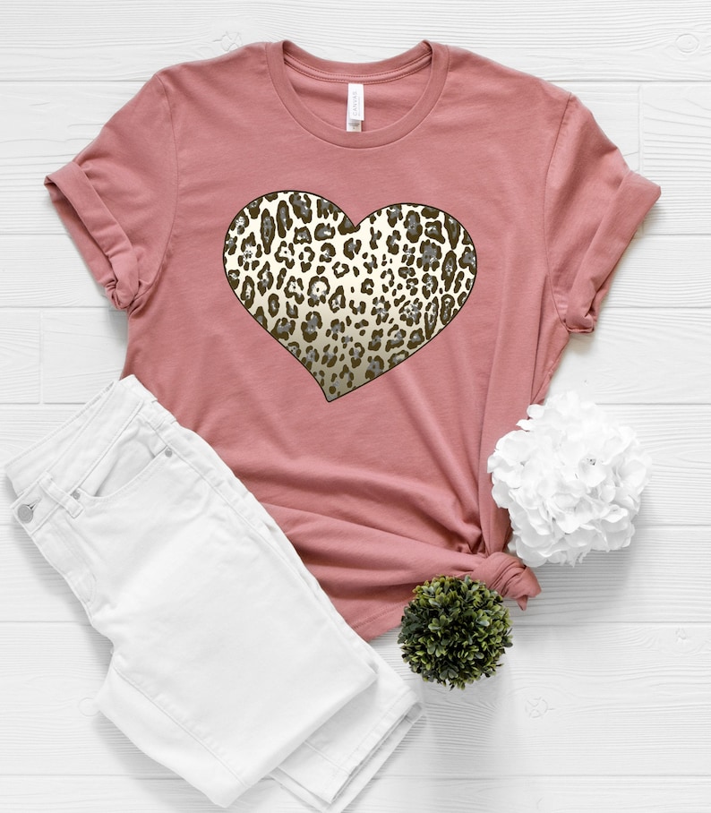 Leopard Heart Shirt Cheetah Heart Shirt Valentine's Day - Etsy