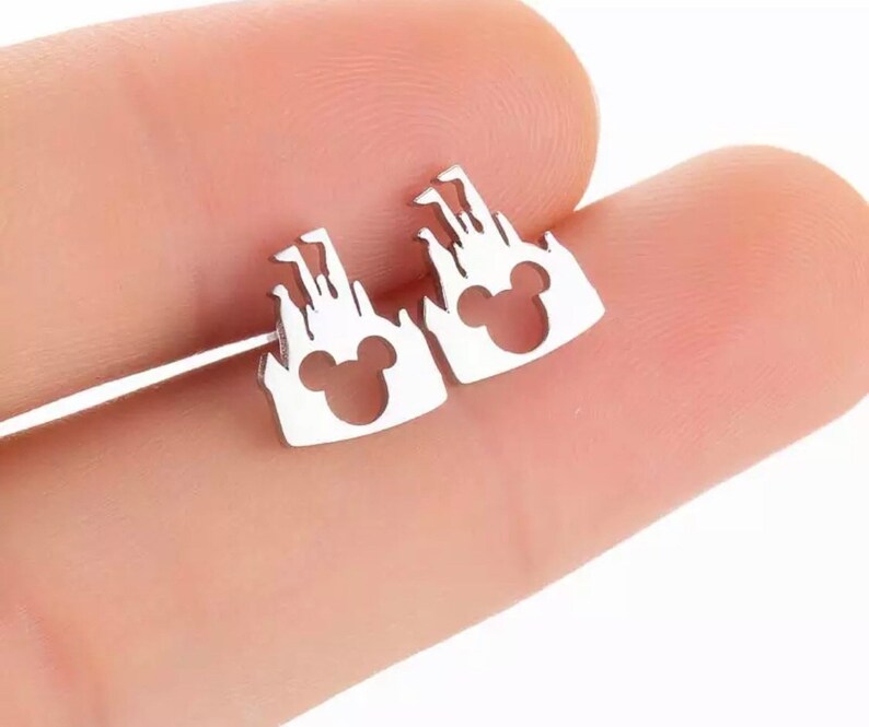 Sterling Silver Disney Earrings Mickey Mouse Earrings Etsy