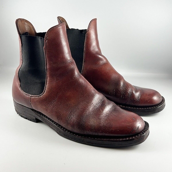 1970s Burgundy red Chelsea dealer boots goodyear welted oxblood Uk 8.5