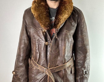 Vintage 1950s THE GUIDEMASTER by WOLF Horsehide Leather Jacket ~ L 
