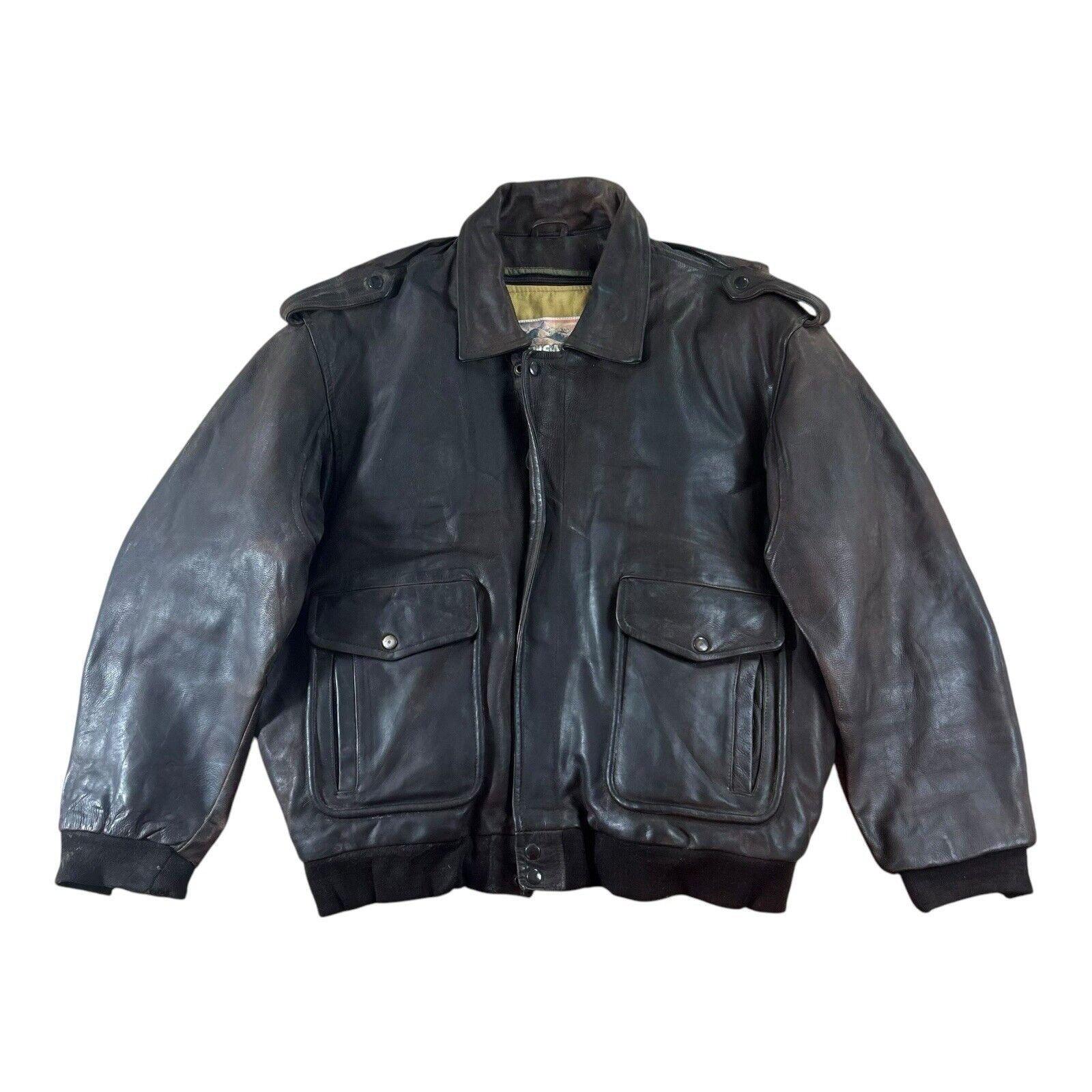 90s Brown Leather Bomber Jacket A2 Flight Pilot Indiana 90s Brown Leather Bomber Jacket A2 Flight Pilot Indiana