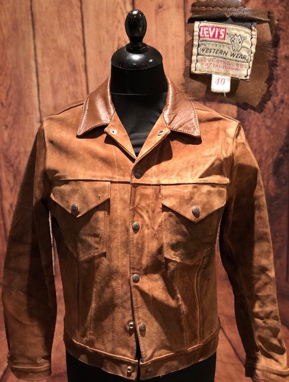 Rare 1950s 50s levis shorthorn suede leather type