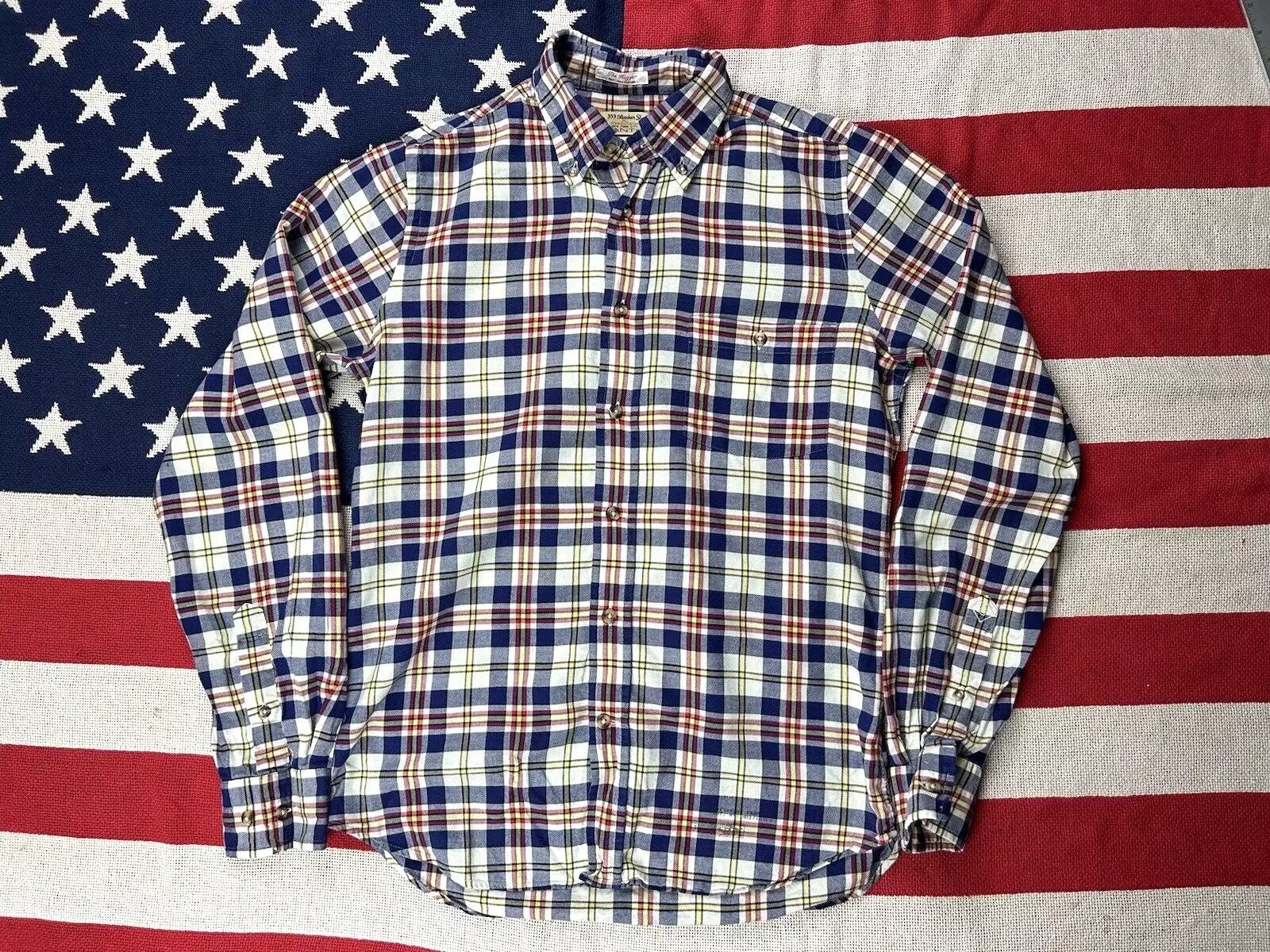 Gant the Hugger Shirt Yellow Blue Check Button Down Rugger Ivy 