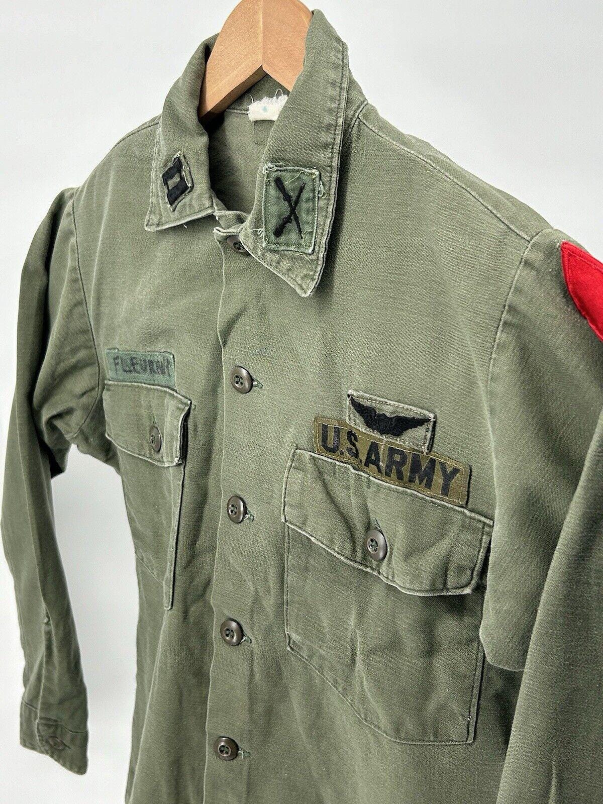 Vintage US Army P64 Shirt OG 107 Vietnam War 1960s 70s