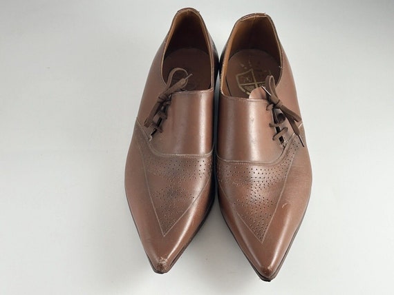 1960s Winklepicker brown Mod shoes original rare … - image 7