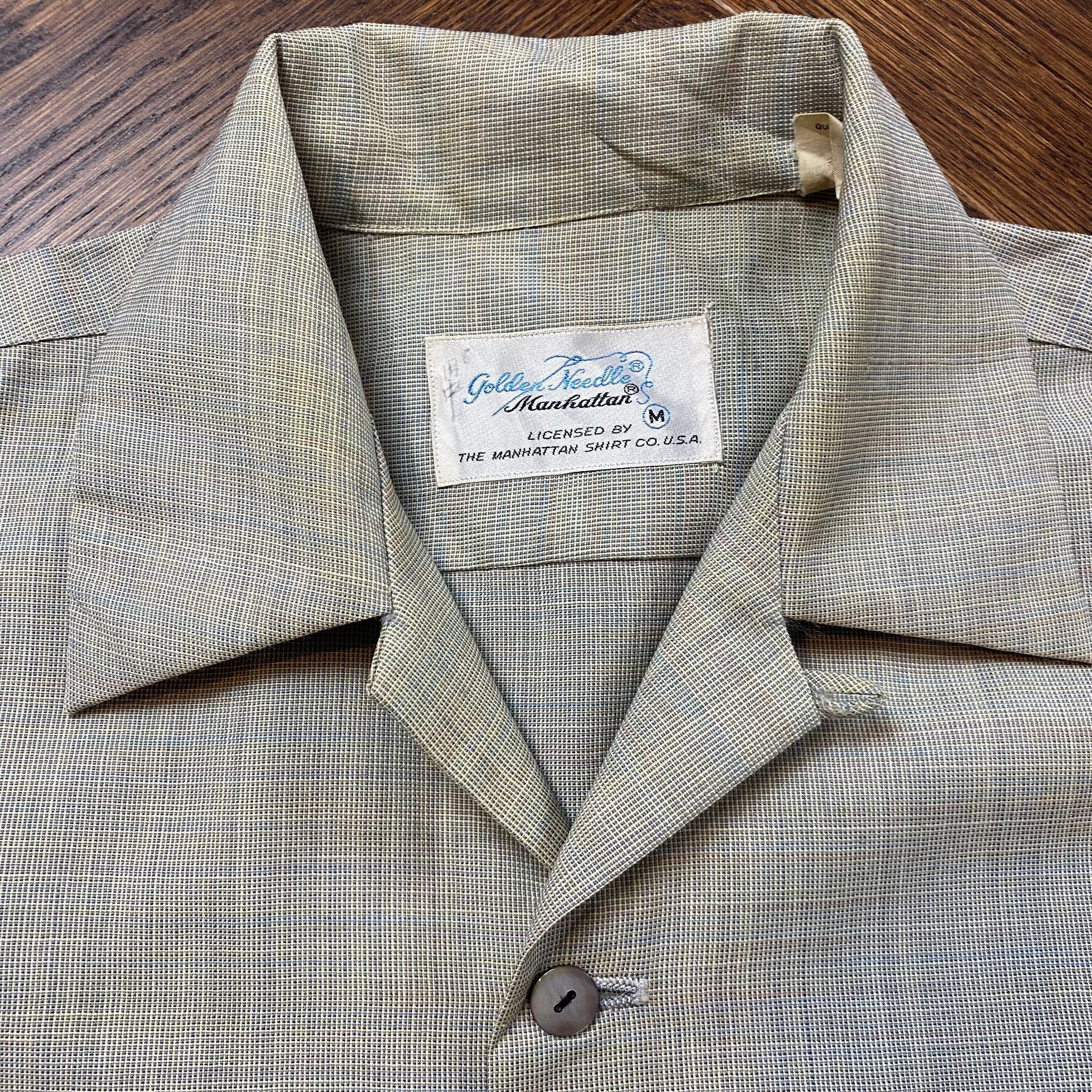 1950s 60s Golden Needle Manhattan USA Loop Collar Twin Pocket 