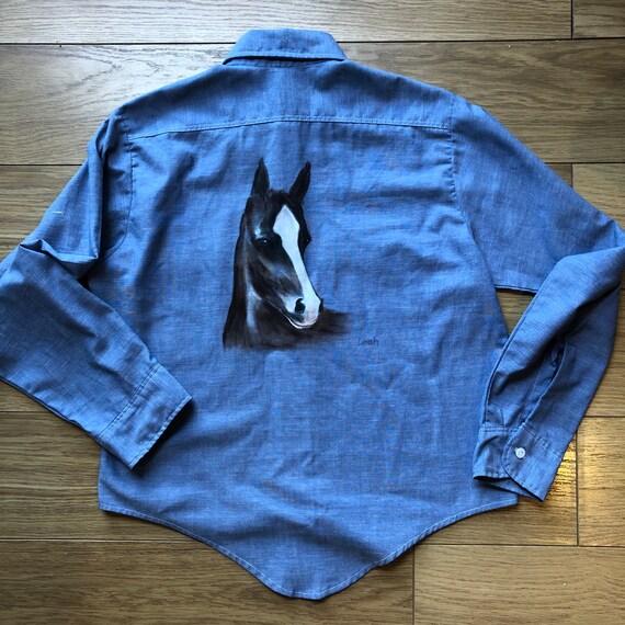 1960s 70s selvedge chambray usa prisoners shirt w… - image 4